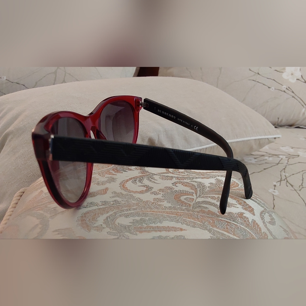 BURBERRY Women's Burgundy Sunglasses B4182 56-18-140 - Picture 7 of 10